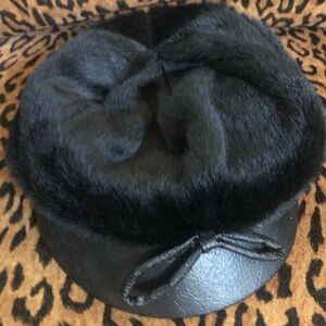 Vintage black mink fur hat